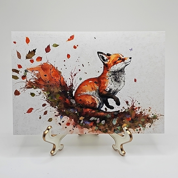 NobleCaptures Other - Fox Watercolor‎ Oil Painting Art Wildlife Print